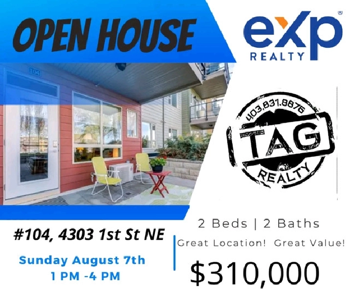 open house sunday august 7, 1-4 in calgary,ab - condos for sale