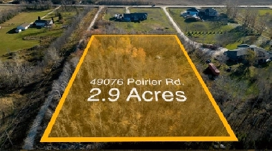 For Sale 2.9 Acre Lot At 49076 Poirier Road In RM Of Tache Image# 1