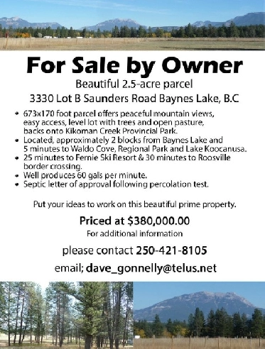 Beautiful 2.5 Acre Parcel in Baynes Lake Image# 6