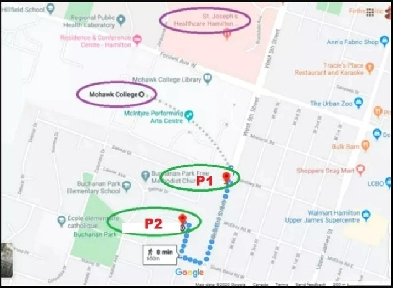Monthly Parking Minutes from Mohawk College & St Joseph Hospital