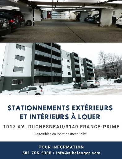 Stationnement / Parking - Sous-terrain ou extérieur - Ste-Foy Image# 1