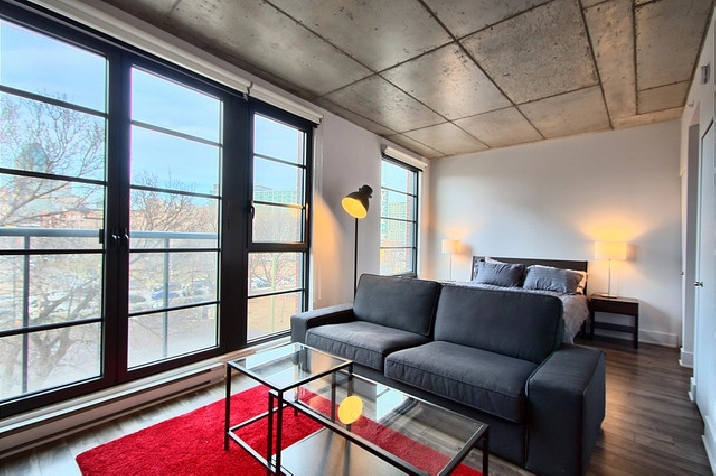FURNISHED Studio GALLERY CANAL-Griffintow- Luxury Condos, gym in City of Montréal,QC - Apartments & Condos for Rent