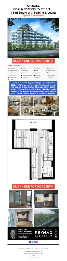 1 Bed/Studio for Sale at SCALA for a catchy price of 489,000! in City of Toronto,ON - Condos for Sale
