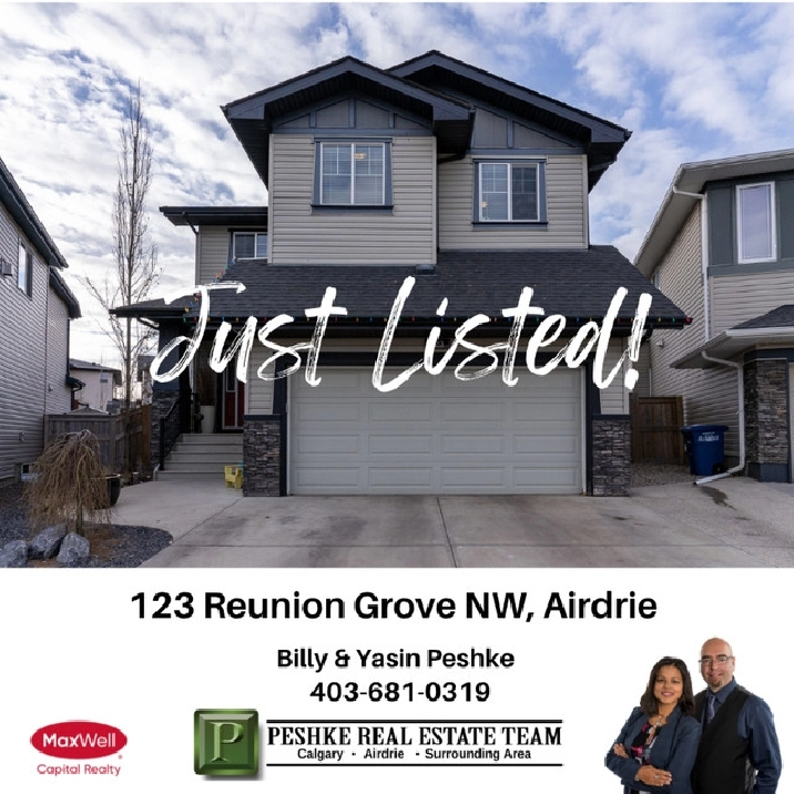 JUST LISTED! 123 Reunion Grove NW, Airdrie in Calgary,AB - Houses for Sale
