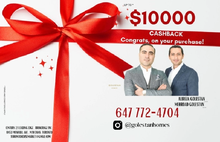 Buy Your Home with amazing Price & get $10,000 Cashback! in City of Toronto,ON - Houses for Sale