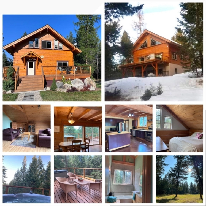Log/timberframe home 6 private acres Kimberley Cranbtook in Cranbrook