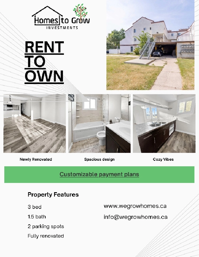 Rent to Own, Newly Renovated in Edmonton,AB - Houses for Sale