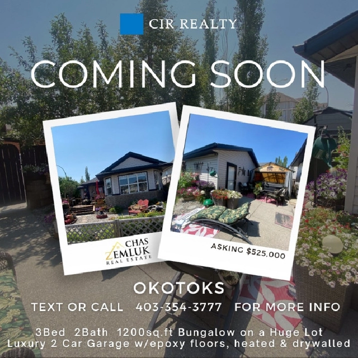 Okotoks bungalow with garage! in Calgary,AB - Houses for Sale