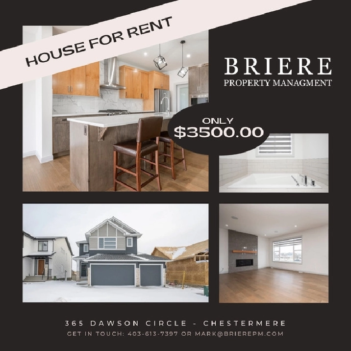 Brand New 4 Bedroom Home in Chestermere in Calgary,AB - Apartments & Condos for Rent