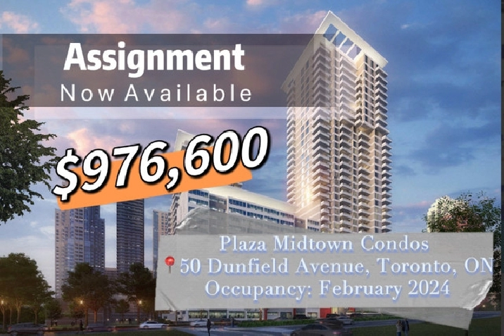 Midtown Assignment For Sale in City of Toronto,ON - Condos for Sale