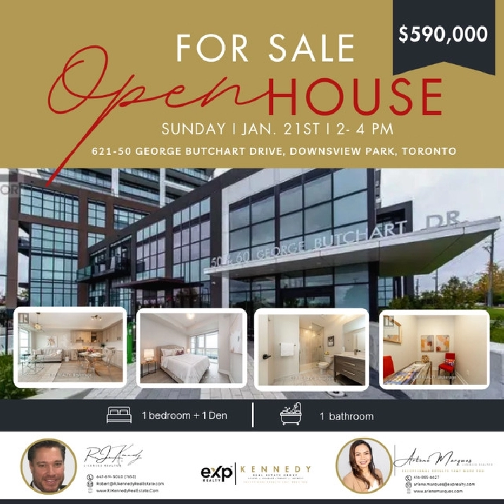 ✨DREAM LUXURY CONDO ✨at #621-50 George Butchart, Toronto! in City of Toronto,ON - Condos for Sale