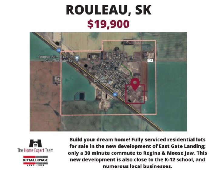 Rouleau Lots - Fully Serviced Lots Available In Rouleau in Regina,SK - Land for Sale