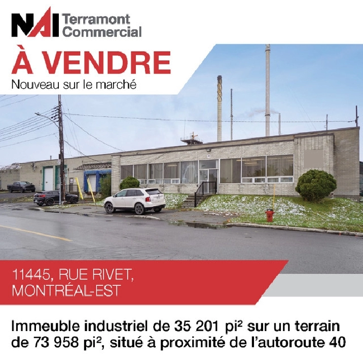 Immeuble industriel à vendre à Montréal-est in City of Montréal,QC - Land for Sale