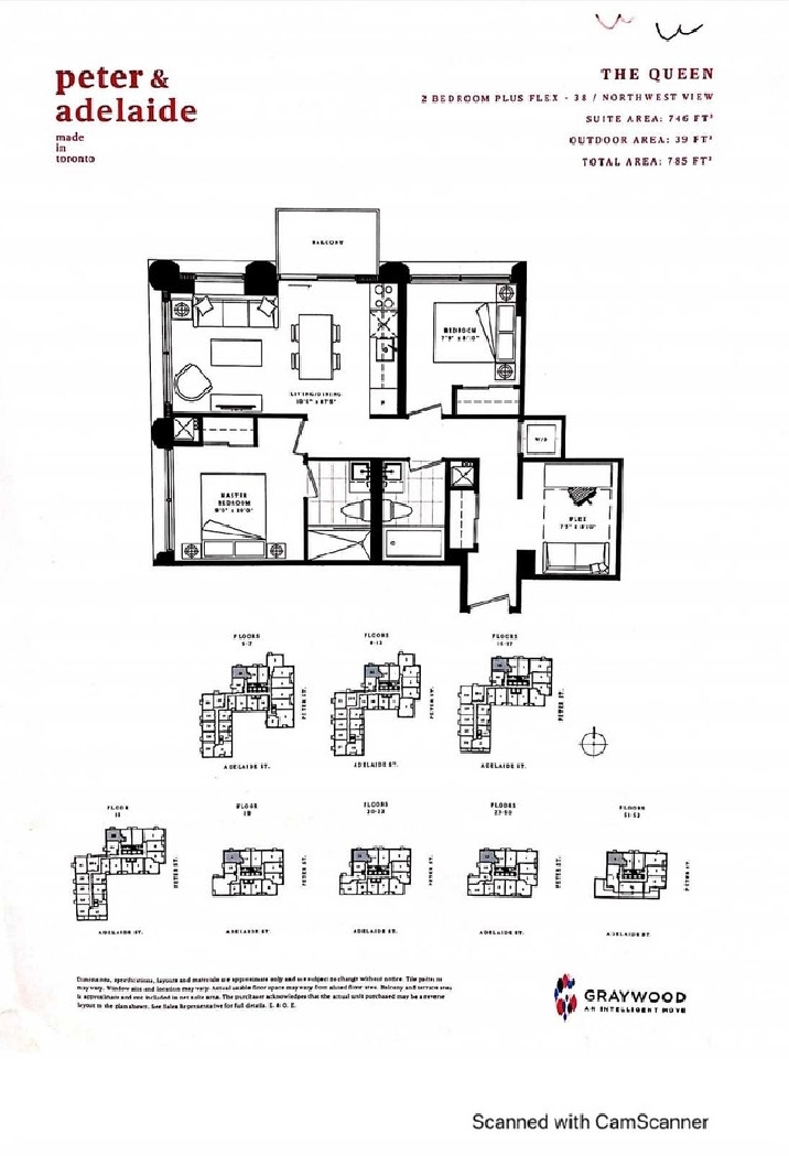 Downtown Toronto Condo Unit 2Bed 1Den 2Bath in City of Toronto,ON - Apartments & Condos for Rent