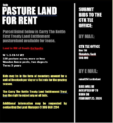2 Pasture Land available for rent in the RM of South Qu'Appelle Image# 2