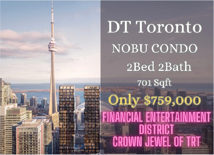 楼花转让| Distress! Nobu Condo Assignment 2B Den 2B ONLY$997,160! in City of Toronto,ON - Condos for Sale