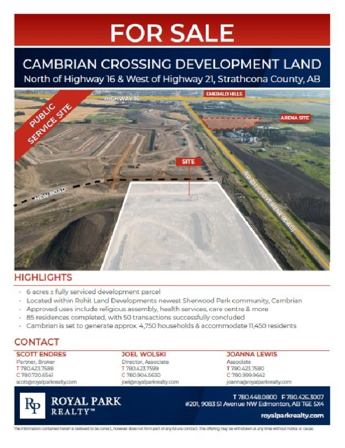 CAMBRIAN CROSSING DEVELOPMENT LAND in Edmonton,AB - Land for Sale