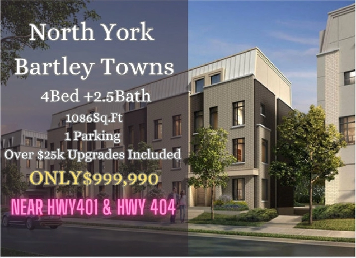 楼花转让 | Bartley Town 4Bed 2.5Bath ONLY $999,990!! in City of Toronto,ON - Houses for Sale