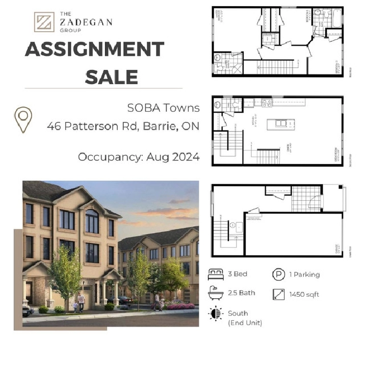 ASSIGNMENT SALE SOBA TOWNS IN BARRIE! DON'T MISS THIS DEAL in City of Toronto,ON - Houses for Sale