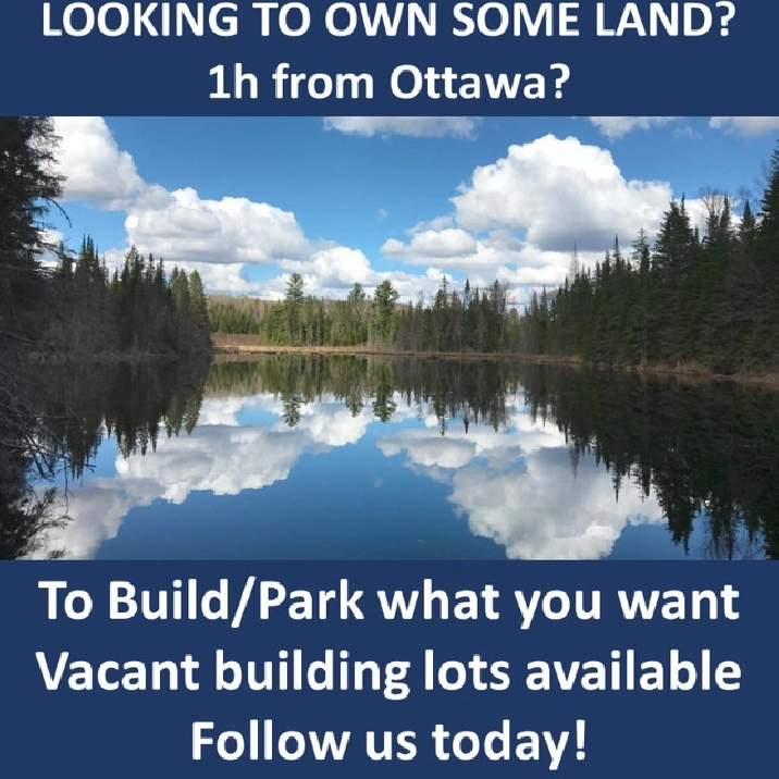 Affordable waterfront building lots ONLY 1h from Ottawa! in Ottawa,ON - Land for Sale