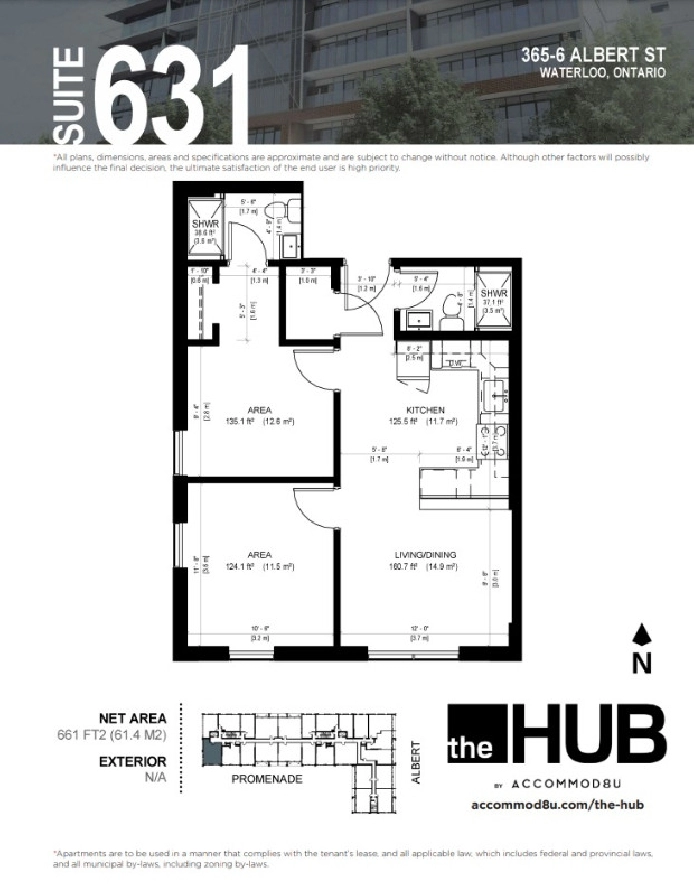 2 bed 2 bath fully furnished apartment on Albert St for rent in