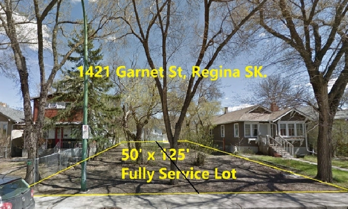 For Sale Fully Serviced City Lot (50 x 125) - 1421 Garnet St in Regina,SK - Land for Sale
