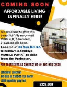 Mobile Home for Sale - April Availability- St Andrews in Winnipeg,MB - Houses for Sale