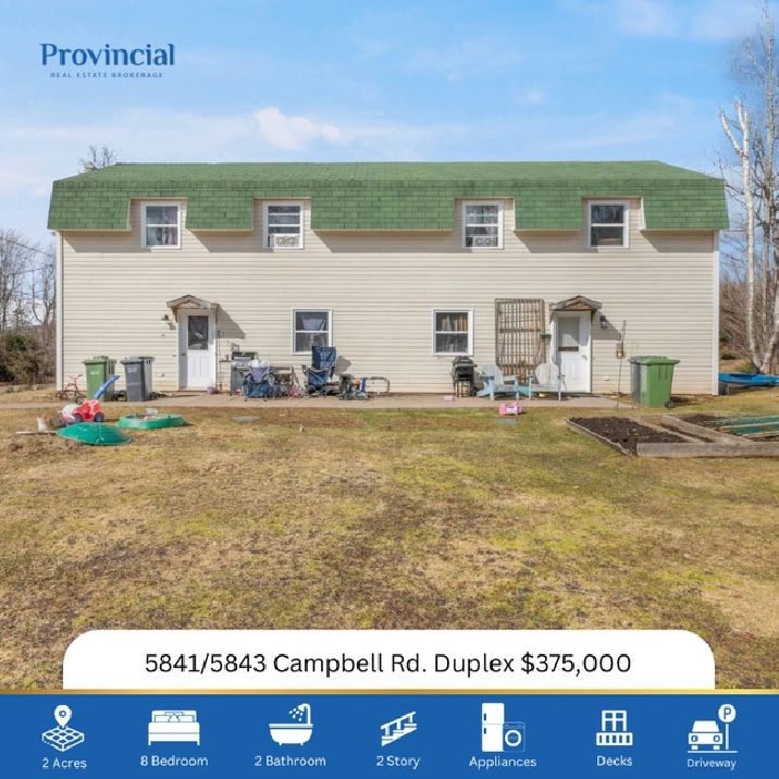 5841/5843 Campbell Road. Duplex in Montague in Charlottetown,PE - Houses for Sale