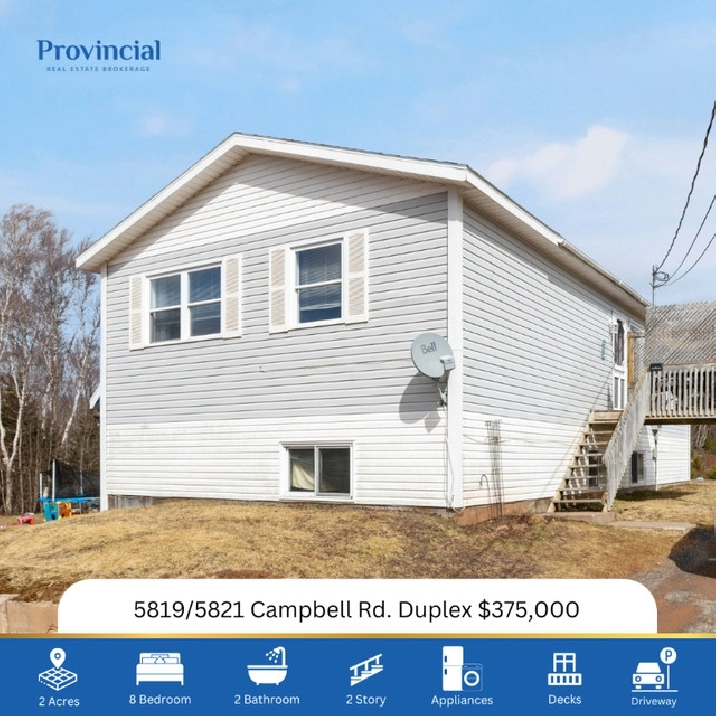 5819/5821 Campbell Road. Duplex in Montague in Charlottetown,PE - Houses for Sale