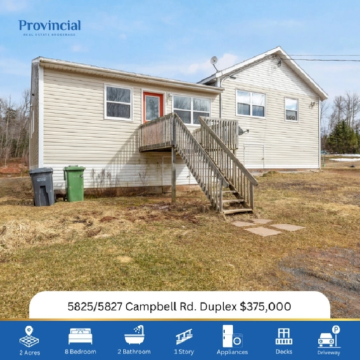 5825/5827 Campbell Road. Duplex in Montague in Charlottetown,PE - Houses for Sale
