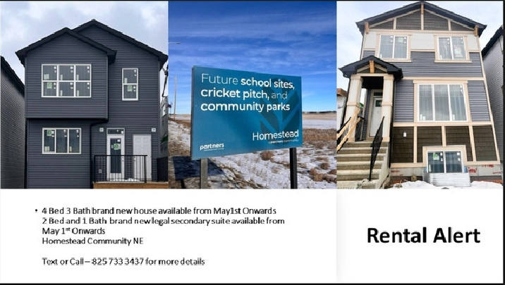 $2550 p/m – 4 bed/ 3 Bath House for rent Homestead, NE Calgary in Calgary,AB - Apartments & Condos for Rent