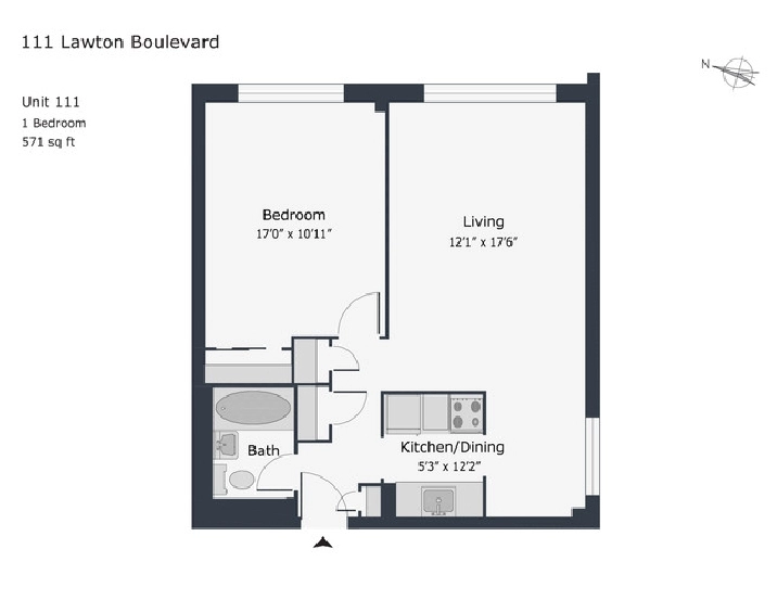 Semi renovated one bedroom, Yonge and St. Clair ID 2478 in City of