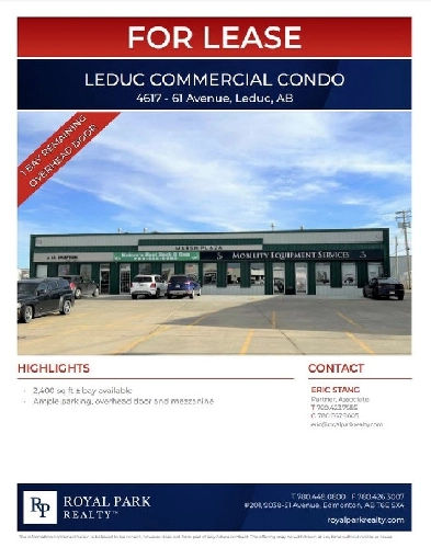LEDUC COMMERCIAL CONDO FOR LEASE Image# 1