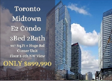楼花转让 | E2 Condo 3Bed 2 Bath Corner Unit ONLY $ 899,990! Image# 1