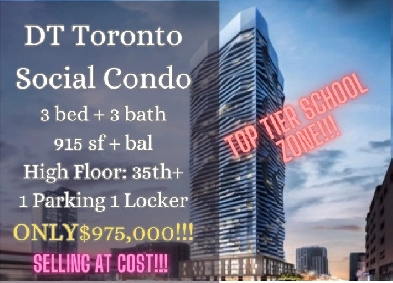 DT Toronto Social Condo 3Bed 3Bath ONLY $975,000!! Image# 1