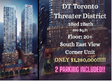 楼花转让团队 | Theater District Condos 3b2b 2 PARKING ONLY $1,280,000 Image# 1