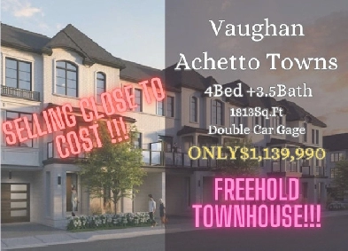 PRICE REDUCED Freehold Archetto Town In Vaughan Only 1.13mili Image# 1