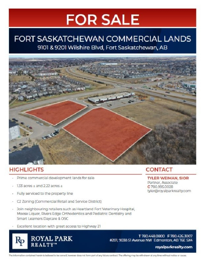 FORT SASKATCHEWAN COMMERCIAL LANDS in Edmonton,AB - Land for Sale