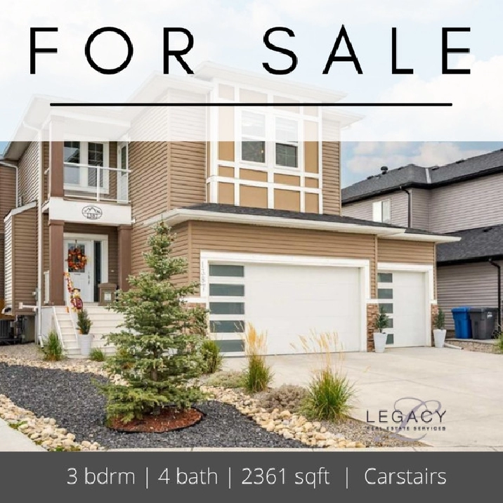 Carstairs AB Fully Developed Walkout on Pond, Triple Car Garage in Calgary,AB - Houses for Sale
