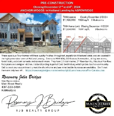 ONLY 2 Townhomes left   Call today to book your show home tour