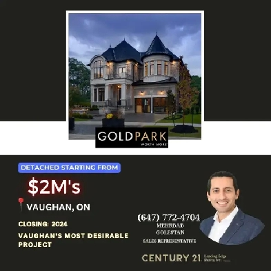 GOLD PARK'S Homes: VAUGHAN'S MOST DESIRABLE Project is here Image# 1