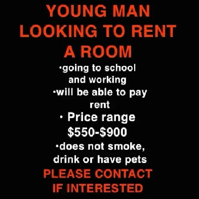 LOOKING FOR: Young man looking for a room or space to rent out Image# 1