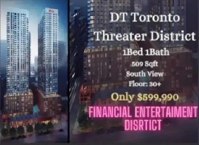 楼花转让团队 | Theater District Condos High Floor 1B 1B ONLY $599,990 Image# 1