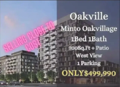 楼花转让 | Minto Oakvillage 1Bed 1Bath 1Parking ONLY $499,000!! Image# 1