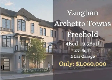 Selling 30k Loss! 3-Story Freehold Townhouse in Vaughan 4B 3.5B Image# 1