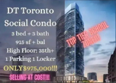 DT Toronto Social Condo 3Bed 3Bath ONLY $975,000!! Image# 1