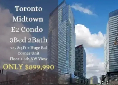 楼花转让 | E2 Condo 3Bed 2 Bath Corner Unit ONLY $ 899,990! Image# 2