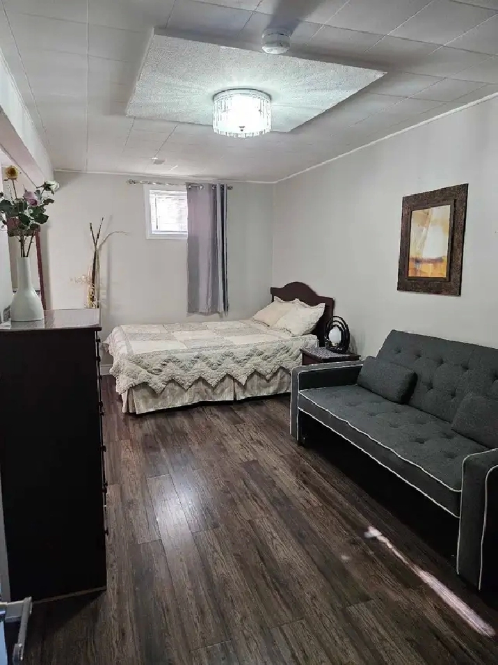 Furnished bachelor basem apartm with private entrance and bathro in City of Toronto,ON - Short Term Rentals