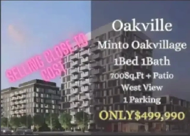 楼花转让 | Minto Oakvillage 1Bed 1Bath 1Parking ONLY $499,000!! Image# 2