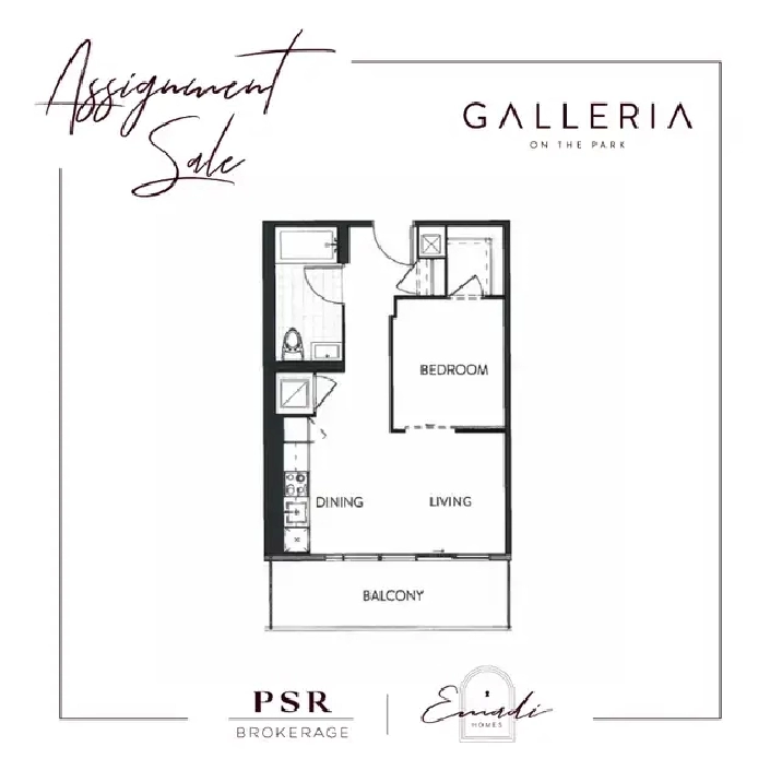 1 Bedroom Assignment At Galleria On The Park in City of Toronto,ON - Condos for Sale